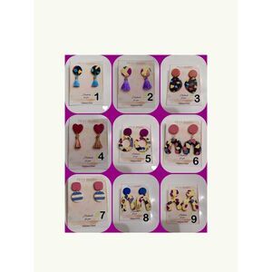 Polymer Clay Earrings Handmade – Abstract Hoops, Lightweight Stainless Steel